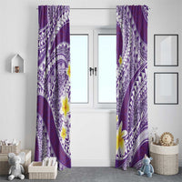 Plumeria Polynesian Purple Glitter Pattern Window Curtain LT01 - Polynesian Pride