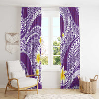 Plumeria Polynesian Purple Glitter Pattern Window Curtain LT01 - Polynesian Pride