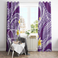 Plumeria Polynesian Purple Glitter Pattern Window Curtain LT01 - Polynesian Pride