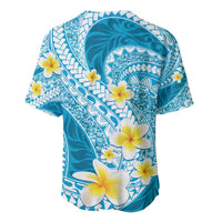 Plumeria Polynesian Sky Blue Glitter Pattern Baseball Jersey