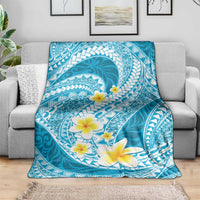 Plumeria Polynesian Sky Blue Glitter Pattern Blanket LT01 - Polynesian Pride