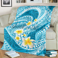 Plumeria Polynesian Sky Blue Glitter Pattern Blanket LT01 - Polynesian Pride