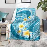 Plumeria Polynesian Sky Blue Glitter Pattern Blanket LT01 - Polynesian Pride