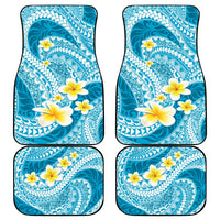Plumeria Polynesian Sky Blue Glitter Pattern Car Mats LT01 - Polynesian Pride