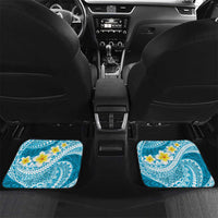 Plumeria Polynesian Sky Blue Glitter Pattern Car Mats LT01 Set 2pcs - Back Sky Blue - Polynesian Pride