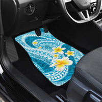 Plumeria Polynesian Sky Blue Glitter Pattern Car Mats LT01 - Polynesian Pride