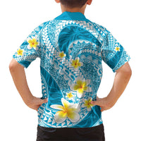 Plumeria Polynesian Sky Blue Glitter Pattern Hawaiian Shirt LT01 - Polynesian Pride