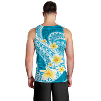 Plumeria Polynesian Sky Blue Glitter Pattern Men Tank Top LT01 - Polynesian Pride