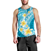 Plumeria Polynesian Sky Blue Glitter Pattern Men Tank Top LT01 - Polynesian Pride