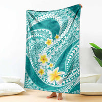Plumeria Polynesian Teal Glitter Pattern Blanket LT01 - Polynesian Pride