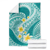 Plumeria Polynesian Teal Glitter Pattern Blanket LT01 - Polynesian Pride