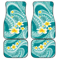 Plumeria Polynesian Teal Glitter Pattern Car Mats LT01 - Polynesian Pride