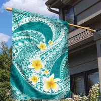 Plumeria Polynesian Teal Glitter Pattern Garden Flag LT01 - Polynesian Pride