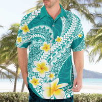 Plumeria Polynesian Teal Glitter Pattern Hawaiian Shirt LT01 - Polynesian Pride