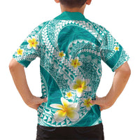 Plumeria Polynesian Teal Glitter Pattern Hawaiian Shirt LT01 - Polynesian Pride