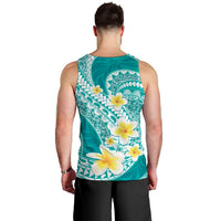 Plumeria Polynesian Teal Glitter Pattern Men Tank Top LT01 - Polynesian Pride