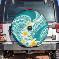 Plumeria Polynesian Teal Glitter Pattern Spare Tire Cover LT01 Teal - Polynesian Pride