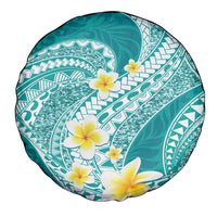 Plumeria Polynesian Teal Glitter Pattern Spare Tire Cover LT01 - Polynesian Pride