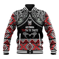 Aotearoa Toitu Te Tiriti Waitangi Baseball Jacket Proud To Be Maori LT01 Unisex Black - Polynesian Pride