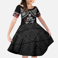 Aotearoa Toitu Te Tiriti Waitangi Family Matching Off Shoulder Maxi Dress and Hawaiian Shirt Proud To Be Maori