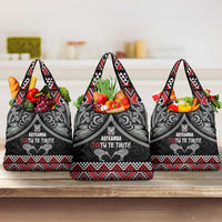 Aotearoa Toitu Te Tiriti Waitangi Grocery Bag Proud To Be Maori LT01 3-pack One Size Black - Polynesian Pride