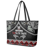 Aotearoa Toitu Te Tiriti Waitangi Leather Tote Bag Proud To Be Maori LT01 - Polynesian Pride