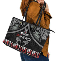 Aotearoa Toitu Te Tiriti Waitangi Leather Tote Bag Proud To Be Maori LT01 - Polynesian Pride
