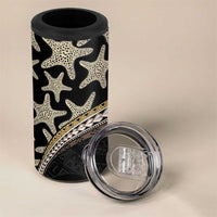 Beige Polynesian Starfish Unique Pattern 4 in 1 Can Cooler Tumbler LT01 - Polynesian Pride