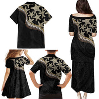 Beige Polynesian Starfish Unique Pattern Family Matching Puletasi and Hawaiian Shirt LT01 - Polynesian Pride
