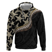 Beige Polynesian Starfish Unique Pattern Hoodie LT01 Pullover Hoodie Beige - Polynesian Pride