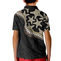 Beige Polynesian Starfish Unique Pattern Kid Polo Shirt LT01 - Polynesian Pride