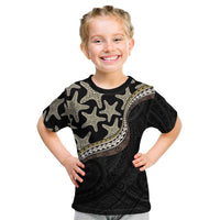 Beige Polynesian Starfish Unique Pattern Kid T Shirt LT01 Beige - Polynesian Pride