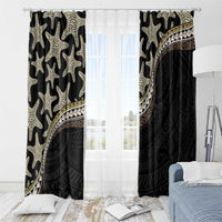 Beige Polynesian Starfish Unique Pattern Window Curtain LT01 - Polynesian Pride