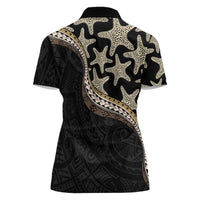 Beige Polynesian Starfish Unique Pattern Women Polo Shirt LT01 - Polynesian Pride