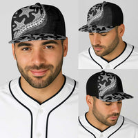Monotone Polynesian Starfish Unique Pattern Baseball Net Cap LT01 - Polynesian Pride