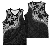 Monotone Polynesian Starfish Unique Pattern Basketball Jersey LT01 - Polynesian Pride
