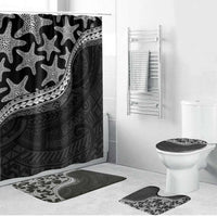 Monotone Polynesian Starfish Unique Pattern Bathroom Set LT01 Bathroom Set (4 pcs) Black - Polynesian Pride