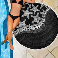 Monotone Polynesian Starfish Unique Pattern Beach Blanket LT01 - Polynesian Pride