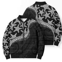 Monotone Polynesian Starfish Unique Pattern Bomber Puffer Jacket LT01 - Polynesian Pride