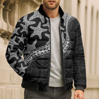 Monotone Polynesian Starfish Unique Pattern Bomber Puffer Jacket LT01 - Polynesian Pride