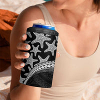 Monotone Polynesian Starfish Unique Pattern 4 in 1 Can Cooler Tumbler LT01 - Polynesian Pride