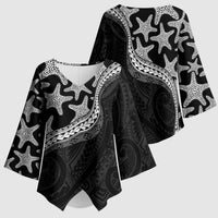 Monotone Polynesian Starfish Unique Pattern Kimono Sleeve Blouse LT01 - Polynesian Pride