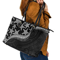 Monotone Polynesian Starfish Unique Pattern Leather Tote Bag LT01 - Polynesian Pride
