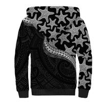 Monotone Polynesian Starfish Unique Pattern Sherpa Hoodie LT01 - Polynesian Pride