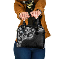 Monotone Polynesian Starfish Unique Pattern Shoulder Handbag LT01 One Size Black - Polynesian Pride