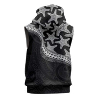 Monotone Polynesian Starfish Unique Pattern Sleeveless Hoodie LT01 - Polynesian Pride