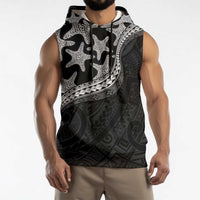 Monotone Polynesian Starfish Unique Pattern Sleeveless Hoodie LT01 - Polynesian Pride