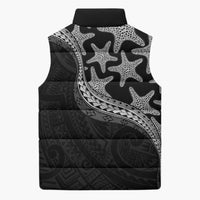 Monotone Polynesian Starfish Unique Pattern Sleeveless Puffer Jacket LT01 - Polynesian Pride