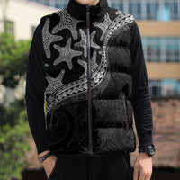 Monotone Polynesian Starfish Unique Pattern Sleeveless Puffer Jacket LT01 - Polynesian Pride