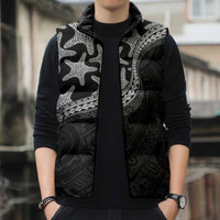 Monotone Polynesian Starfish Unique Pattern Sleeveless Puffer Jacket LT01 - Polynesian Pride